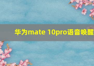 华为mate 10pro语音唤醒